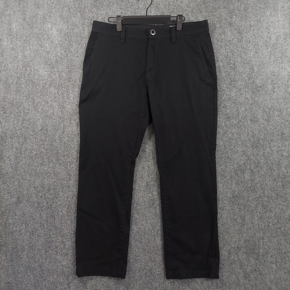 Volcom Pants Mens Fits 34x29 Black Slim Cotton Polyester Chino Stretch Skater